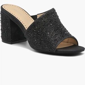 Adrienne Vittadini Black Sparkly Heels